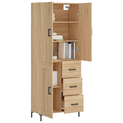 Hoge Kast 69,5X34X180 Cm Bewerkt Hout Kleurig Sonoma eiken