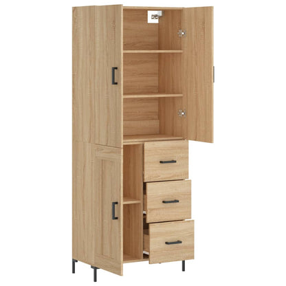Hoge Kast 69,5X34X180 Cm Bewerkt Hout Kleurig Sonoma eiken