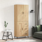 Hoge kast 69,5x34x180 cm bewerkt hout sonoma eiken