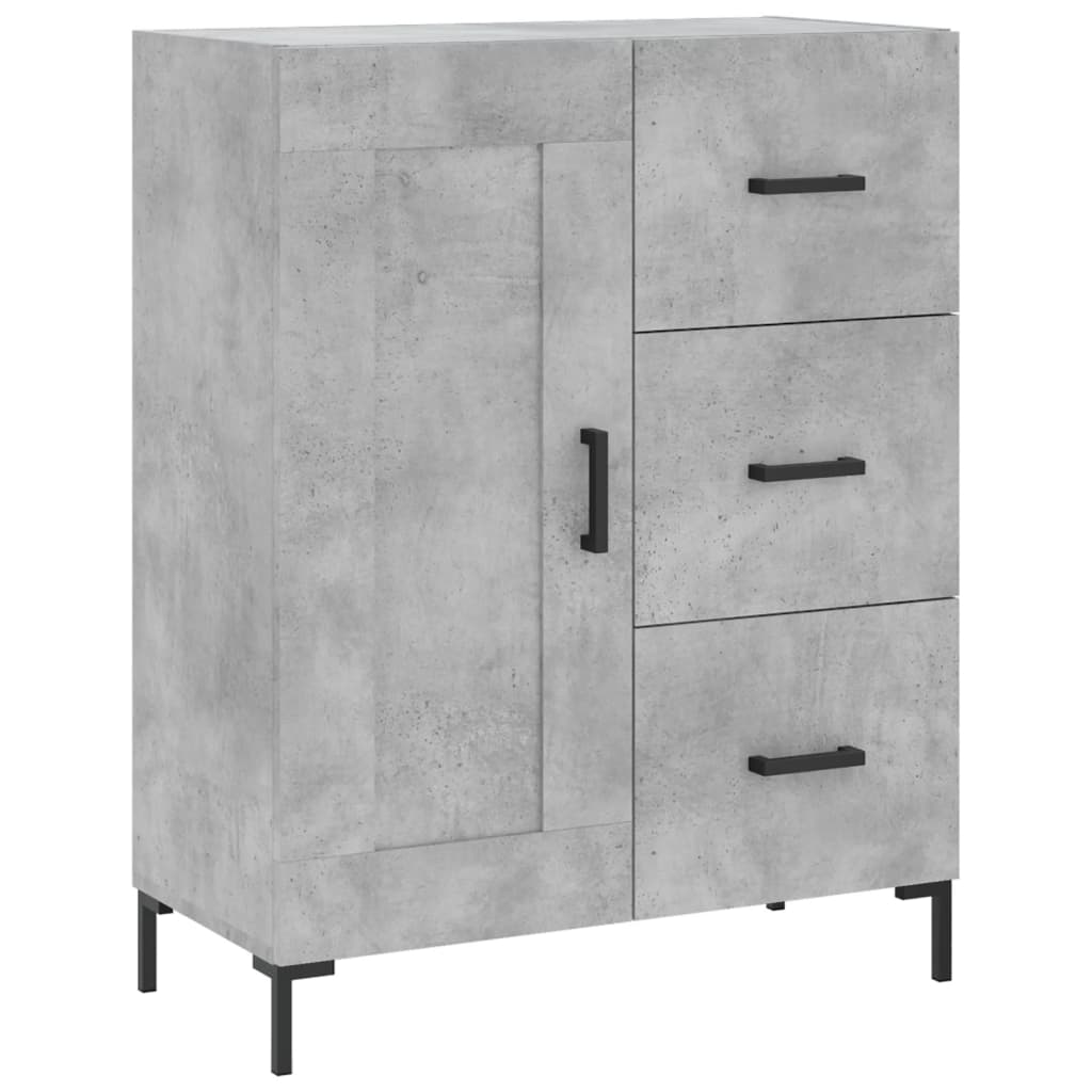 Hoge Kast 69,5X34X180 Cm Bewerkt Hout Betongrijs