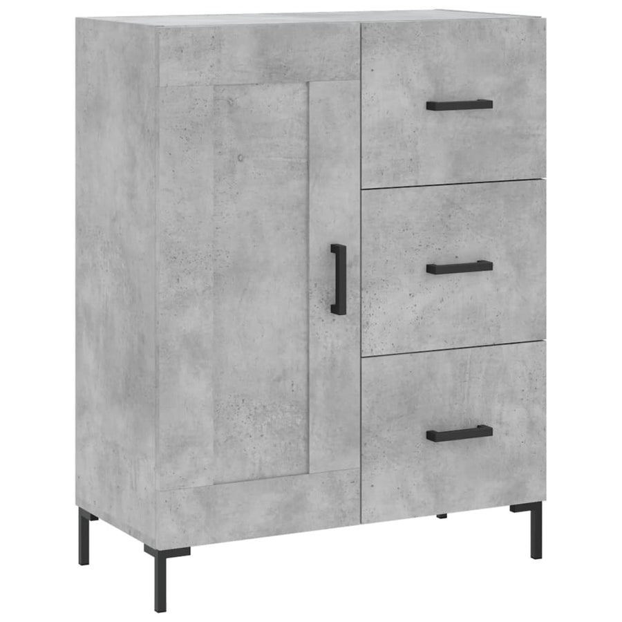 Hoge Kast 69,5X34X180 Cm Bewerkt Hout Betongrijs