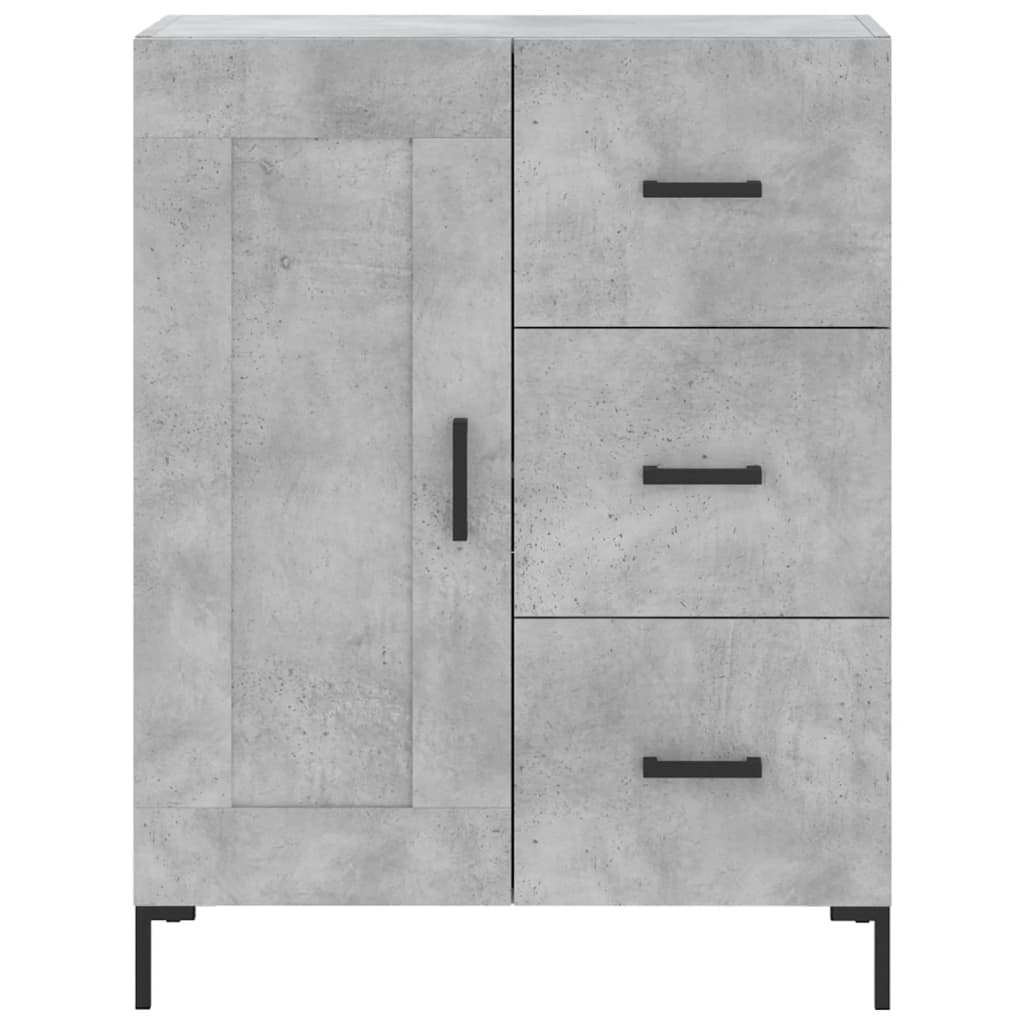 Hoge Kast 69,5X34X180 Cm Bewerkt Hout Betongrijs