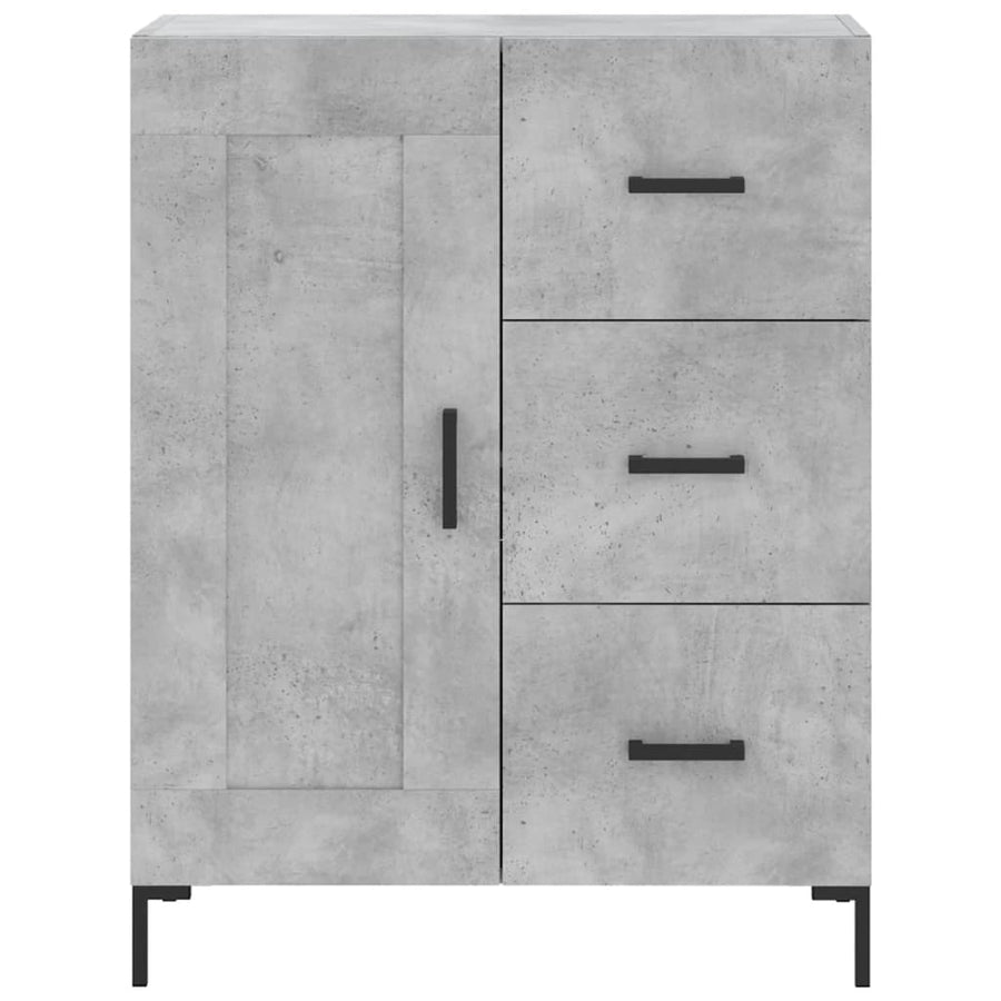 Hoge Kast 69,5X34X180 Cm Bewerkt Hout Betongrijs