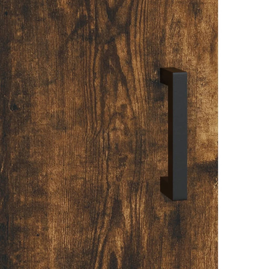 Hoge Kast 69,5X34X180 Cm Bewerkt Hout Kleurig Gerookt eiken