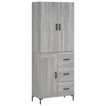 Hoge Kast 69,5X34X180 Cm Bewerkt Hout Eikenkleurig Grijs sonoma