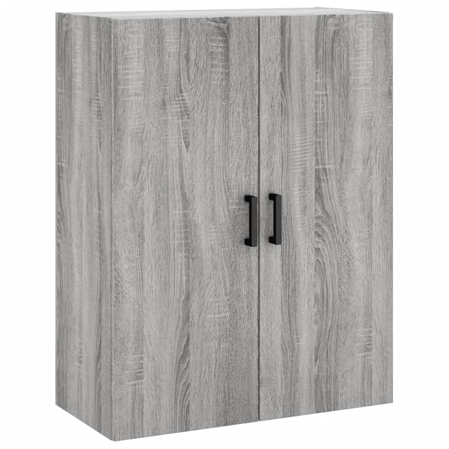 Hoge Kast 69,5X34X180 Cm Bewerkt Hout Eikenkleurig Grijs sonoma