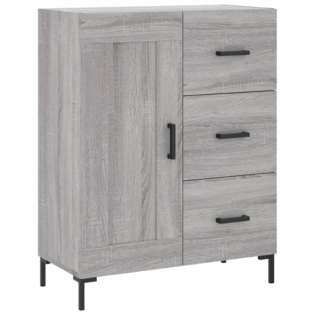 Hoge Kast 69,5X34X180 Cm Bewerkt Hout Eikenkleurig Grijs sonoma