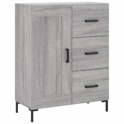 Hoge Kast 69,5X34X180 Cm Bewerkt Hout Eikenkleurig Grijs sonoma