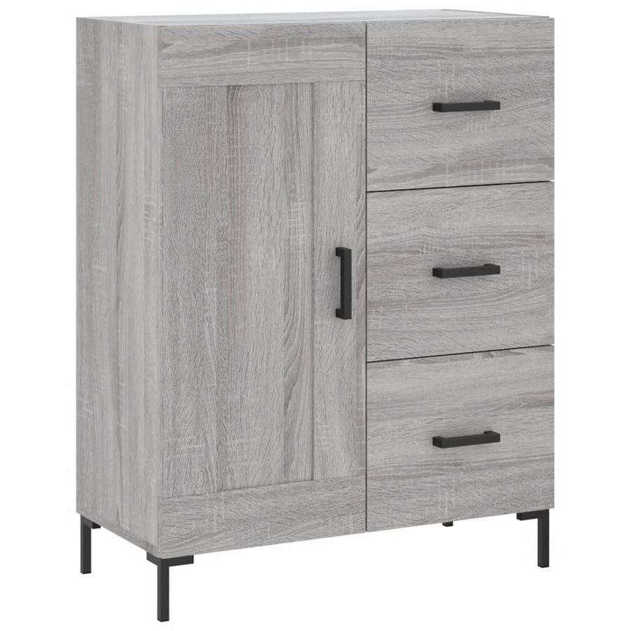 Hoge Kast 69,5X34X180 Cm Bewerkt Hout Eikenkleurig Grijs sonoma