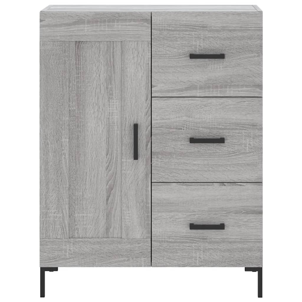 Hoge Kast 69,5X34X180 Cm Bewerkt Hout Eikenkleurig Grijs sonoma