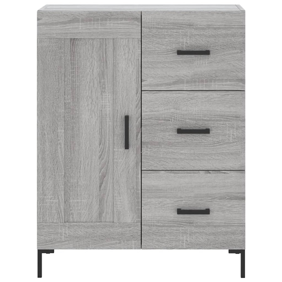 Hoge Kast 69,5X34X180 Cm Bewerkt Hout Eikenkleurig Grijs sonoma