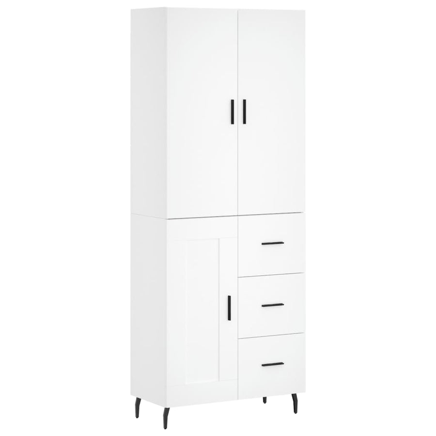 Hoge Kast 69,5X34X180 Cm Bewerkt Hout Wit