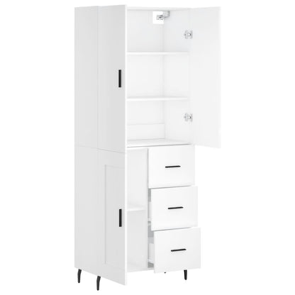 Hoge Kast 69,5X34X180 Cm Bewerkt Hout Wit