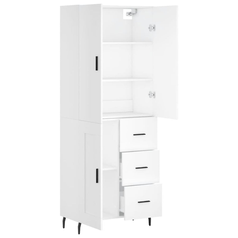 Hoge Kast 69,5X34X180 Cm Bewerkt Hout Wit