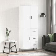 Hoge kast 69,5x34x180 cm bewerkt hout wit