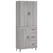 Hoge Kast 69,5X34X180 Cm Bewerkt Hout Eikenkleurig Grijs sonoma