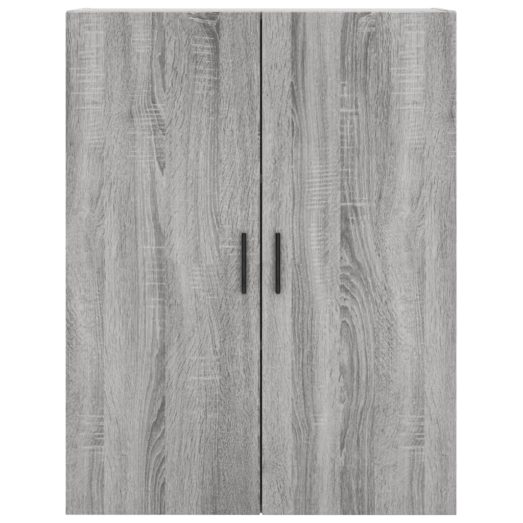 Hoge Kast 69,5X34X180 Cm Bewerkt Hout Eikenkleurig Grijs sonoma