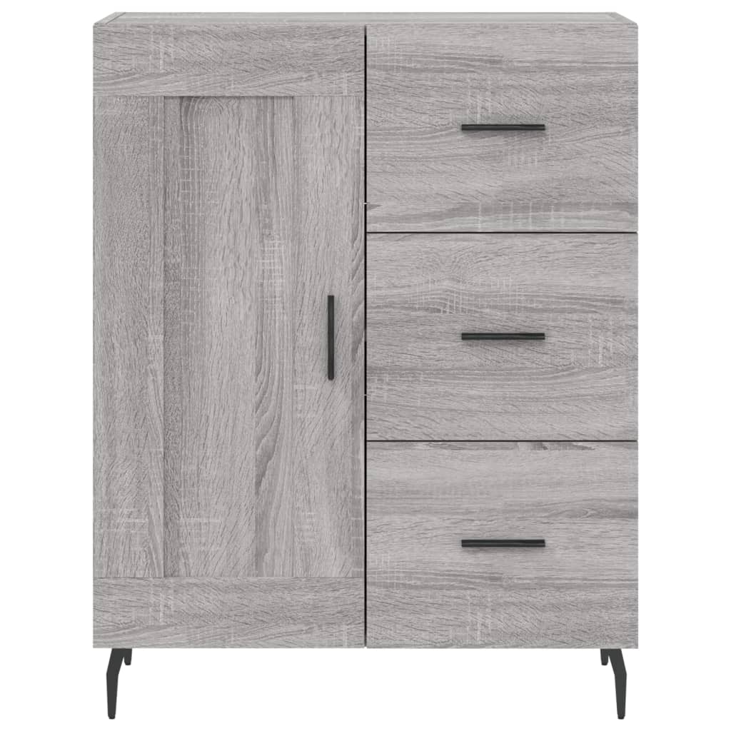 Hoge Kast 69,5X34X180 Cm Bewerkt Hout Eikenkleurig Grijs sonoma