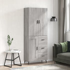 Hoge kast 69,5x34x180 cm bewerkt hout grijs sonoma