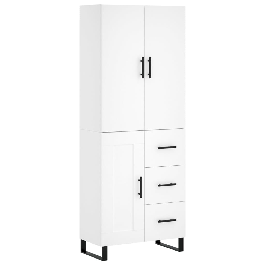 Hoge Kast 69,5X34X180 Cm Bewerkt Hout Wit