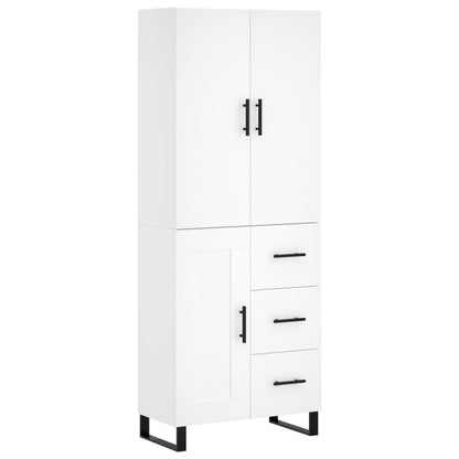 Hoge Kast 69,5X34X180 Cm Bewerkt Hout Wit