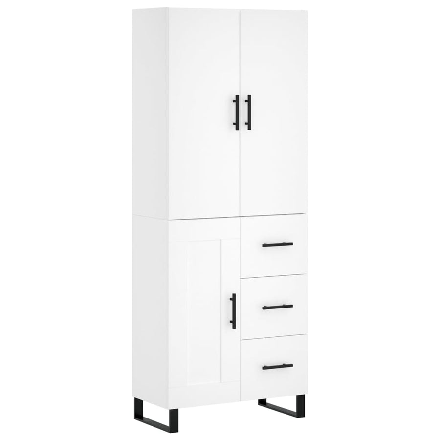 Hoge Kast 69,5X34X180 Cm Bewerkt Hout Wit