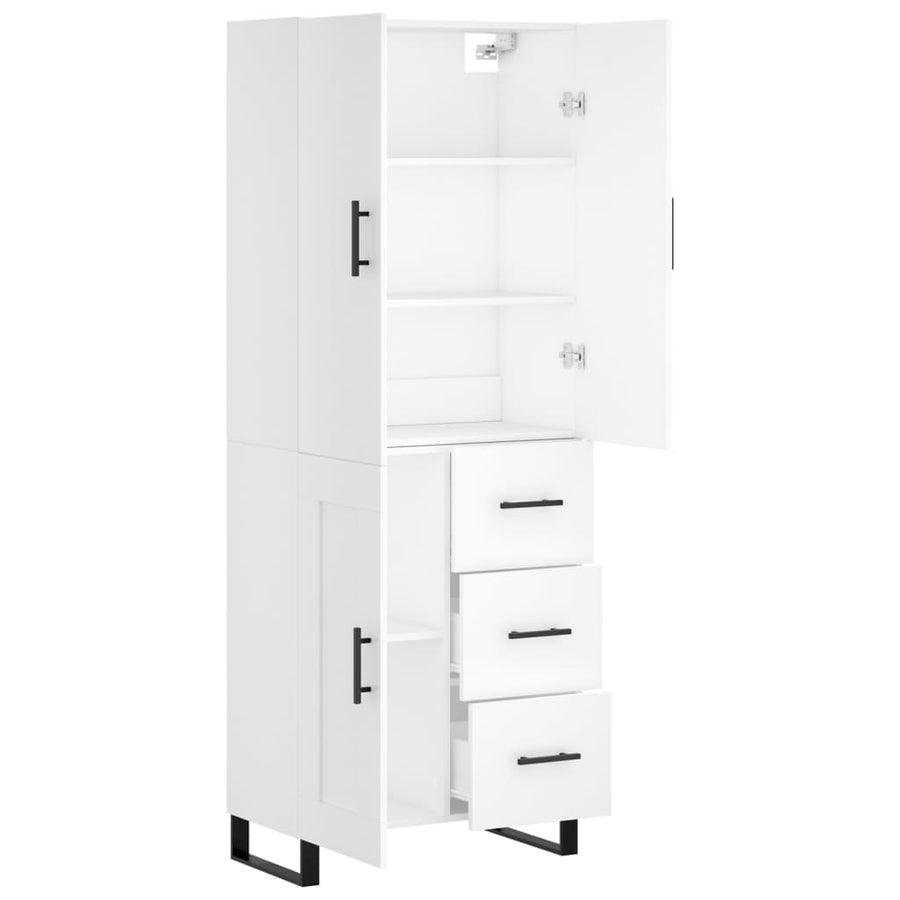 Hoge Kast 69,5X34X180 Cm Bewerkt Hout Wit