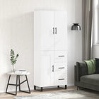 Tall cabinet 69.5x34x180 cm distressed wood white