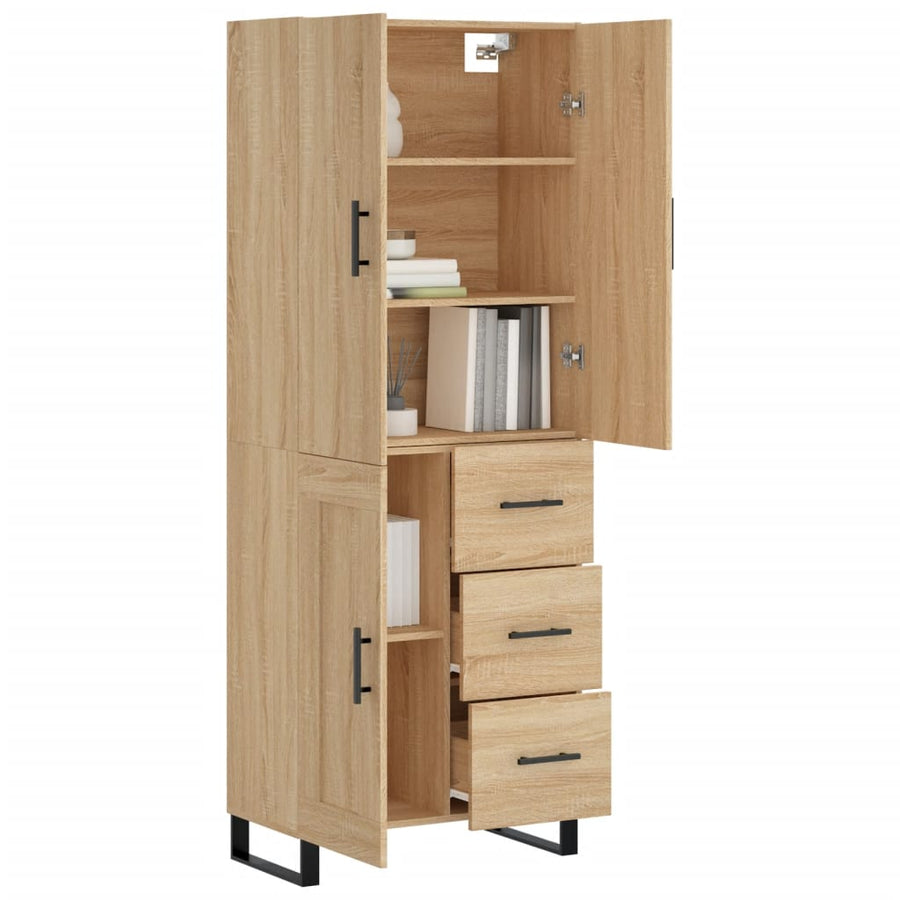 Hoge kast 69,5x34x180 cm bewerkt hout sonoma eikenkleurig