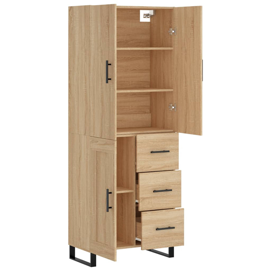 Hoge kast 69,5x34x180 cm bewerkt hout sonoma eikenkleurig