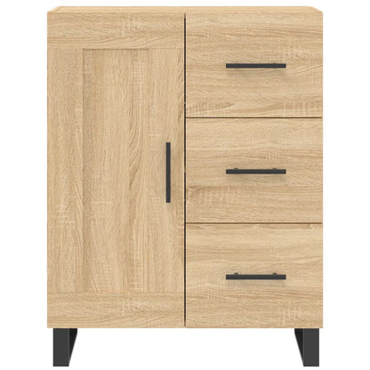 Hoge Kast 69,5X34X80 Cm Bewerkt Hout Kleurig Sonoma eiken 1 houten deur 3 lades