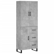 Hoge Kast 69,5X34X180 Cm Bewerkt Hout Betongrijs