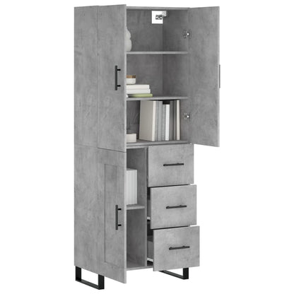 Hoge Kast 69,5X34X180 Cm Bewerkt Hout Betongrijs