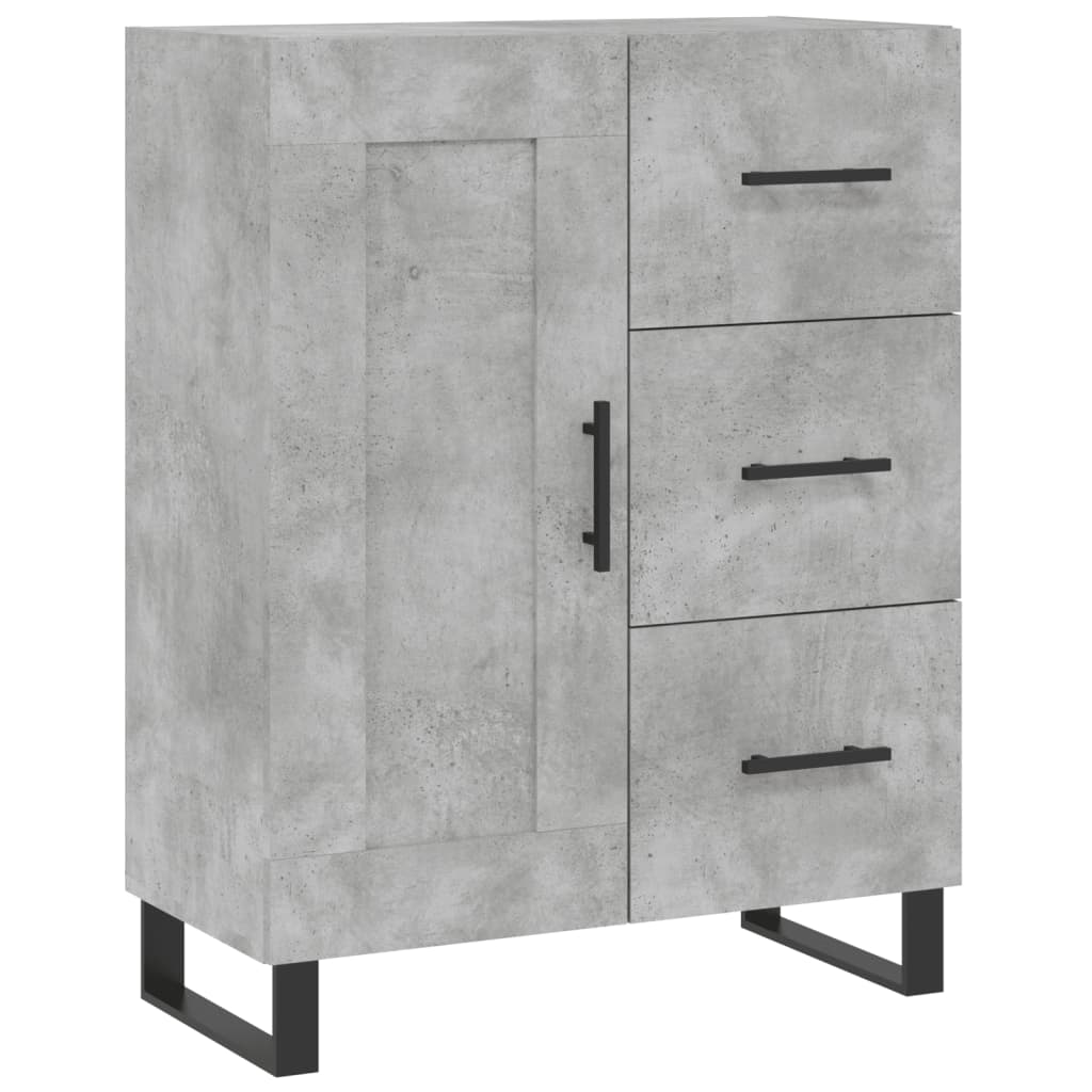 Hoge Kast 69,5X34X180 Cm Bewerkt Hout Betongrijs