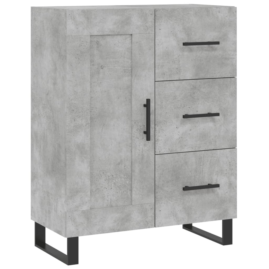 Hoge Kast 69,5X34X180 Cm Bewerkt Hout Betongrijs
