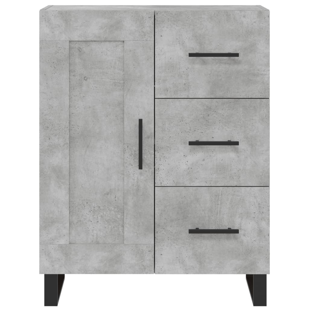 Hoge Kast 69,5X34X180 Cm Bewerkt Hout Betongrijs