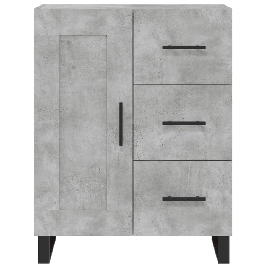 Hoge Kast 69,5X34X180 Cm Bewerkt Hout Betongrijs