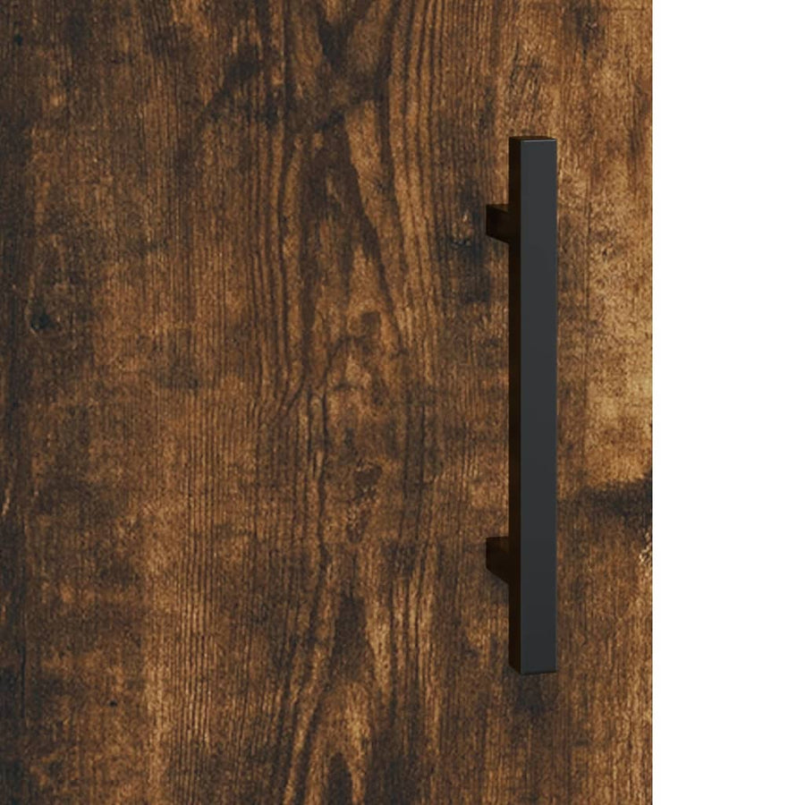 Hoge Kast 69,5X34X180 Cm Bewerkt Hout Kleurig Gerookt eiken