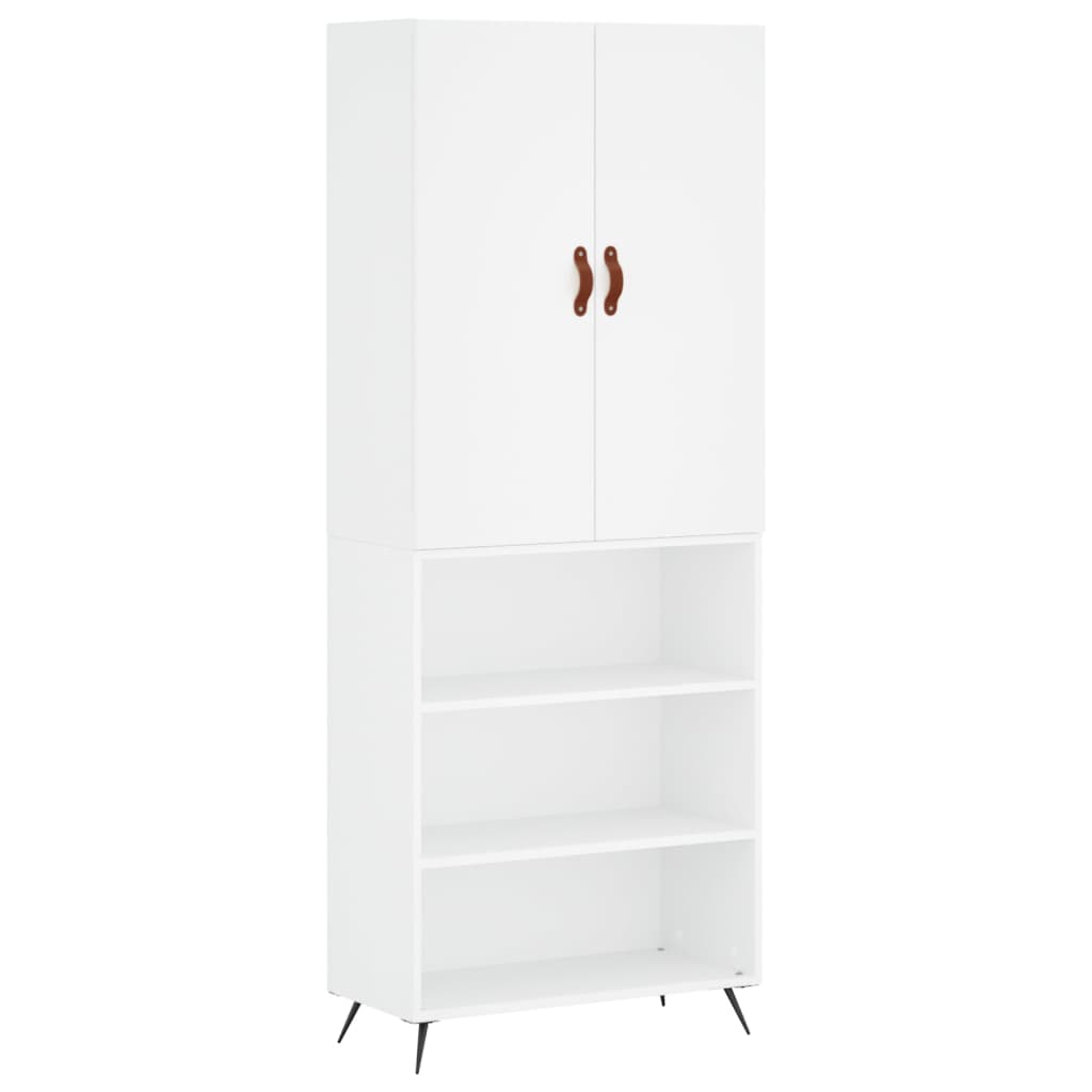 Hoge Kast 69,5X34X180 Cm Bewerkt Hout Wit