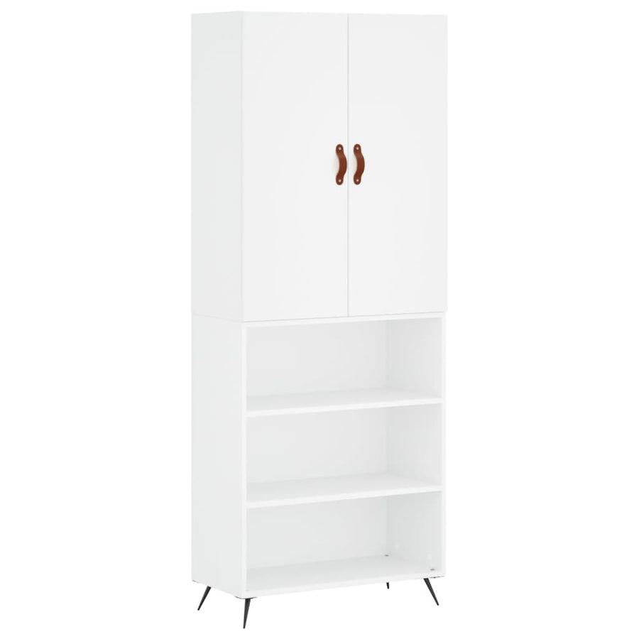 Hoge Kast 69,5X34X180 Cm Bewerkt Hout Wit