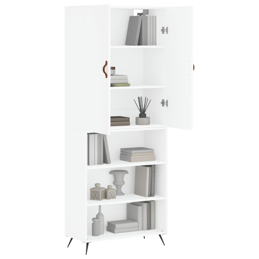 Hoge Kast 69,5X34X180 Cm Bewerkt Hout Wit