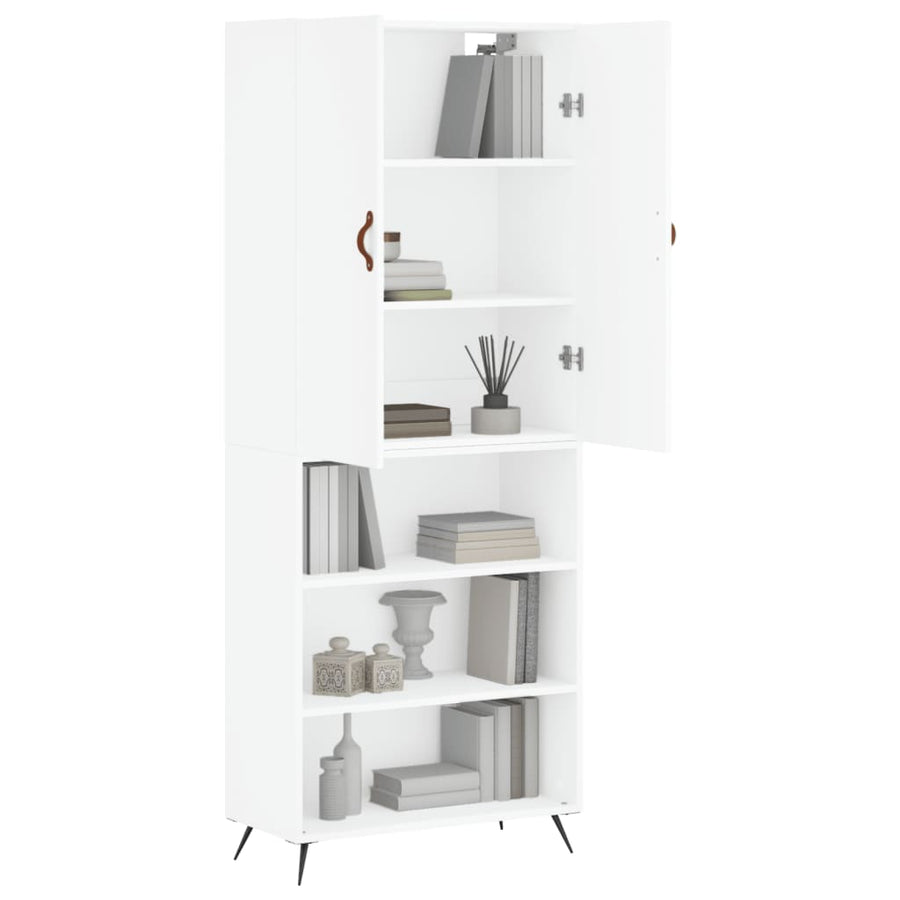 Hoge Kast 69,5X34X180 Cm Bewerkt Hout Wit