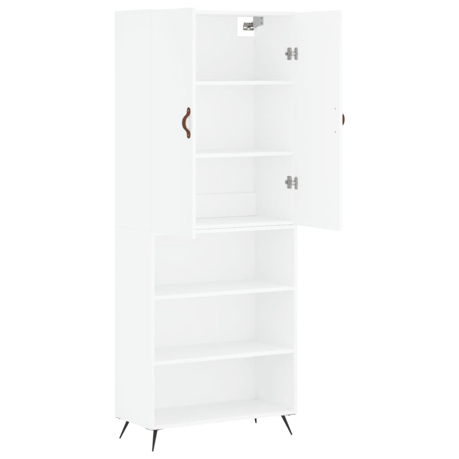 Hoge Kast 69,5X34X180 Cm Bewerkt Hout Wit