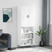 Hoge kast 69,5x34x180 cm wit bewerkt hout