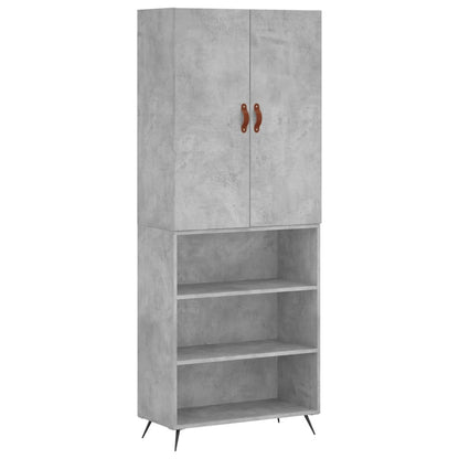 Hoge Kast 69,5X34X180 Cm Bewerkt Hout Betongrijs