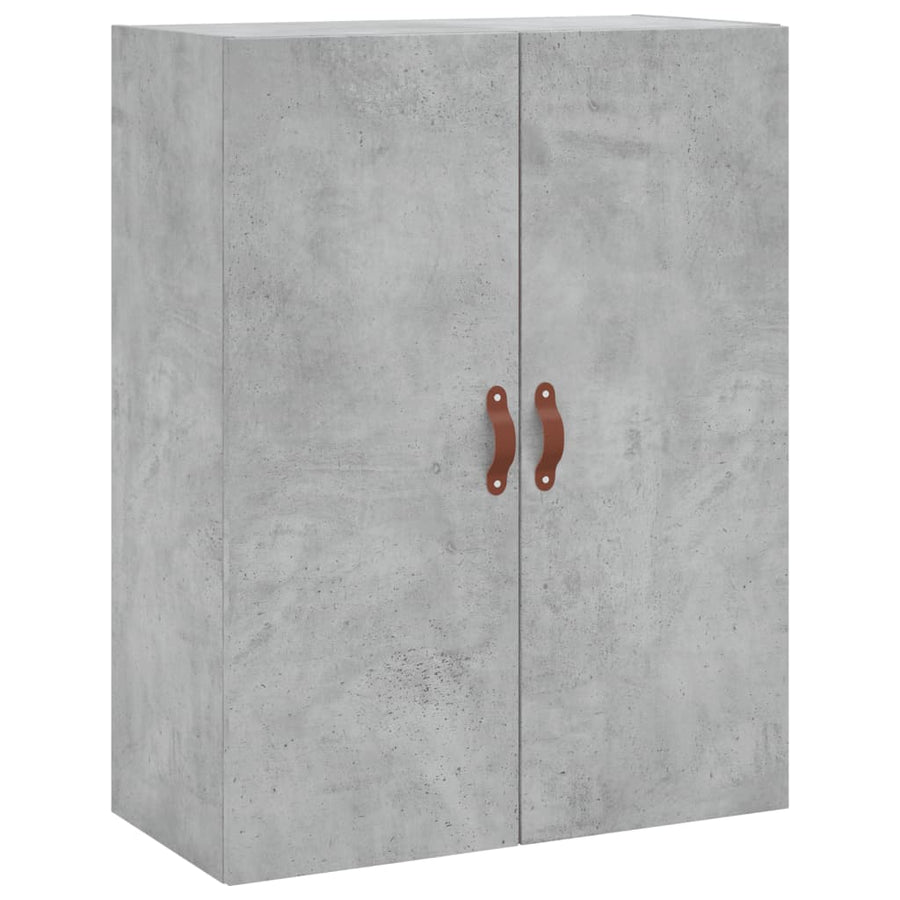 Hoge Kast 69,5X34X180 Cm Bewerkt Hout Betongrijs