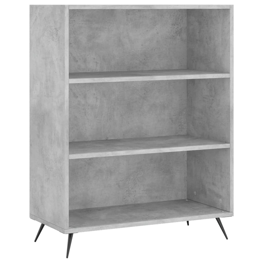 Hoge Kast 69,5X34X180 Cm Bewerkt Hout Betongrijs