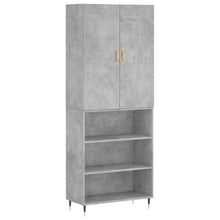 Hoge Kast 69,5X34X180 Cm Bewerkt Hout Betongrijs
