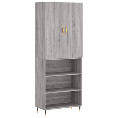 Hoge Kast 69,5X34X180 Cm Bewerkt Hout Grijs Sonoma Eikenkleurig