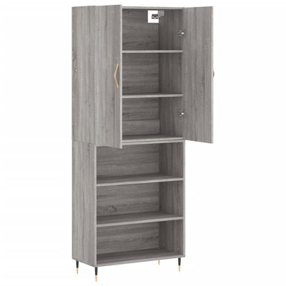 Hoge Kast 69,5X34X180 Cm Bewerkt Hout Grijs Sonoma Eikenkleurig